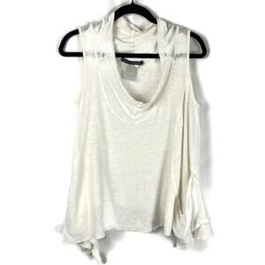 ELEMENTE CLEMENTE 100% Organic Linen Shirt White S/6 Cowlneck Oversized Lagen